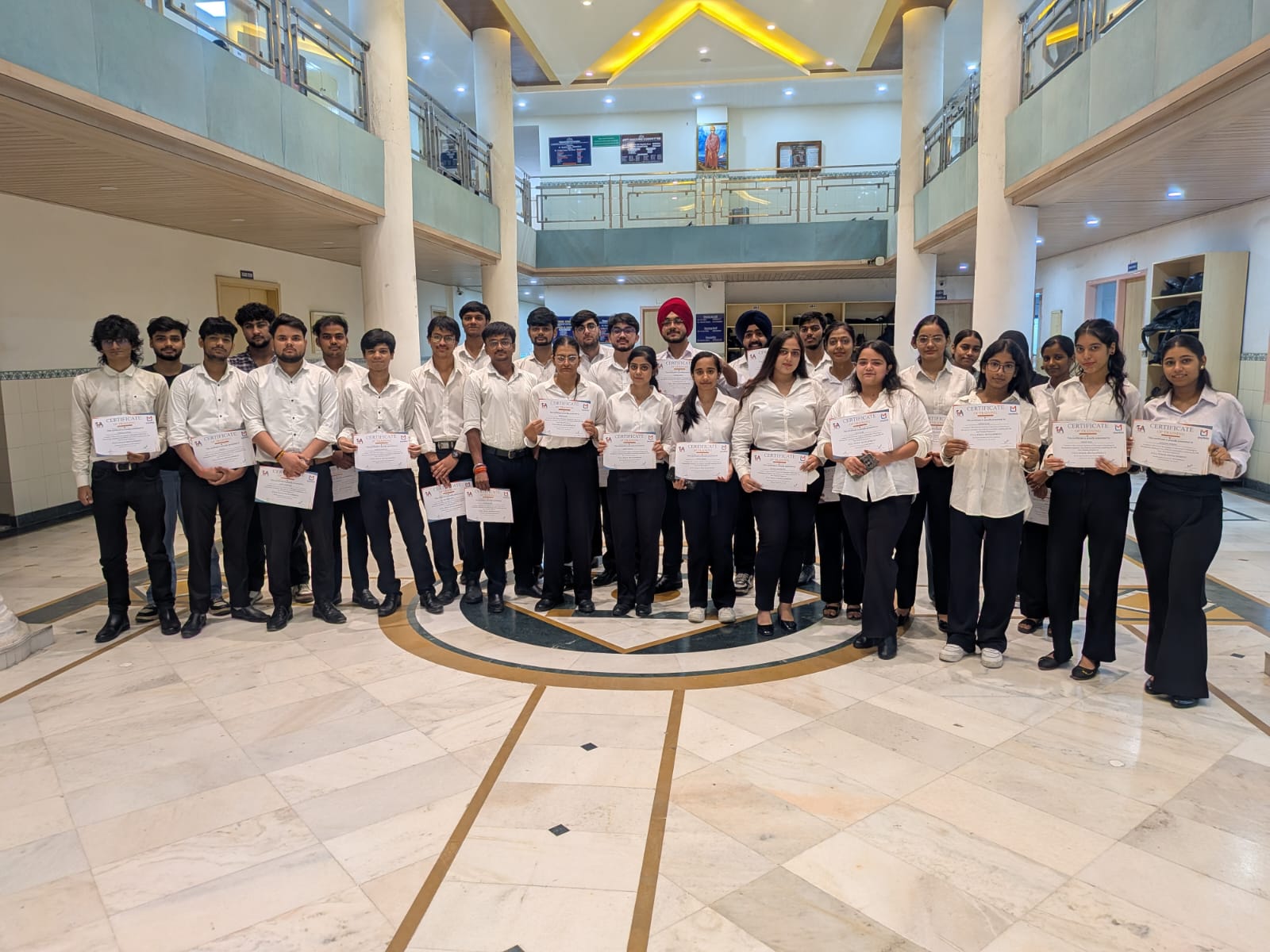 Full batch celebrating after Full Stack Development certificate distribution at TuxAcademy